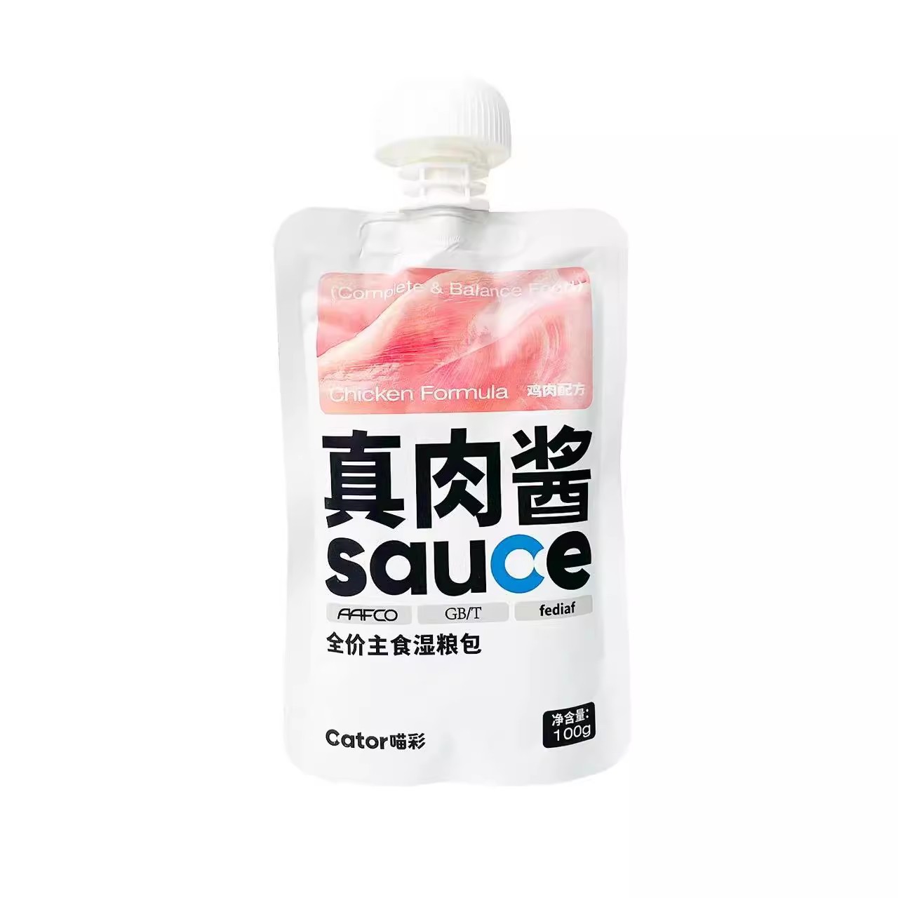 Cator喵彩真肉酱全价主食猫条补水湿粮包肉泥鸡肉主食包猫粮100g